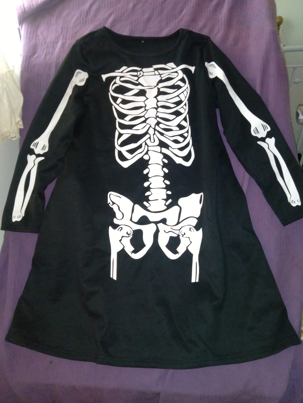 Bones Of The Skeleton Sweater Dress - White Bone Print